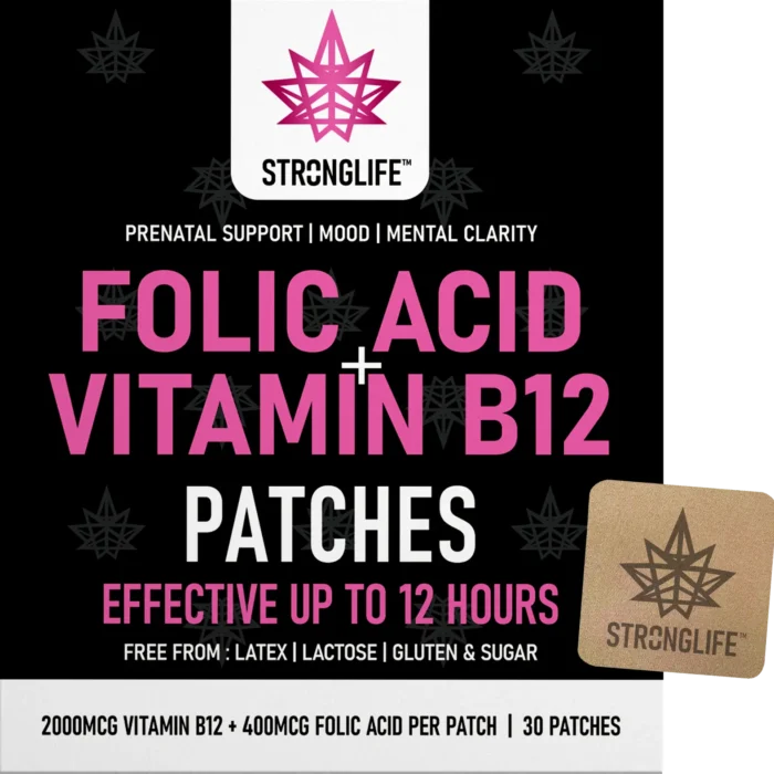 Prenatal Vitamin B12 & Folic Acid Patches Stronglife Transdermal Patches with Patch Vitamin B12 and Folic Acid