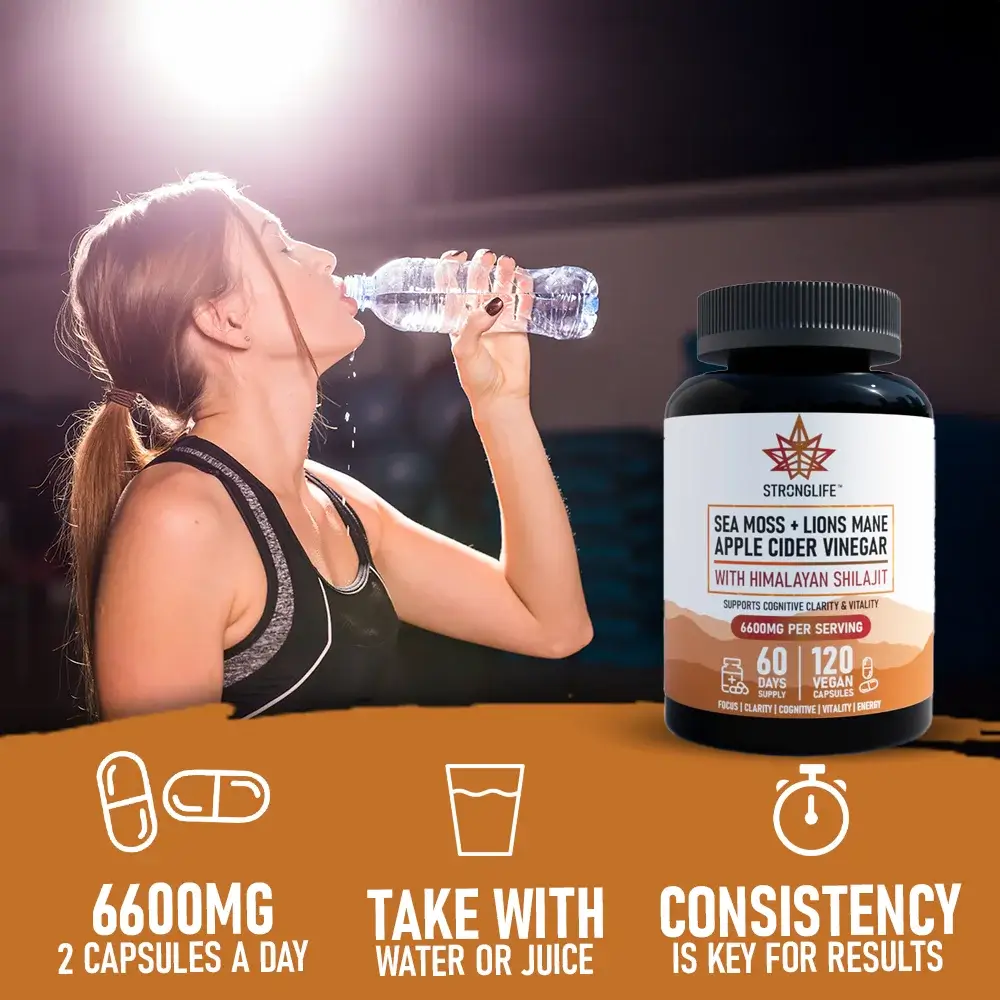 Stronglife Shilajit Sea Moss and Lion's Mane Capsules with Apple Cider Vinegar Supplement How To Use
