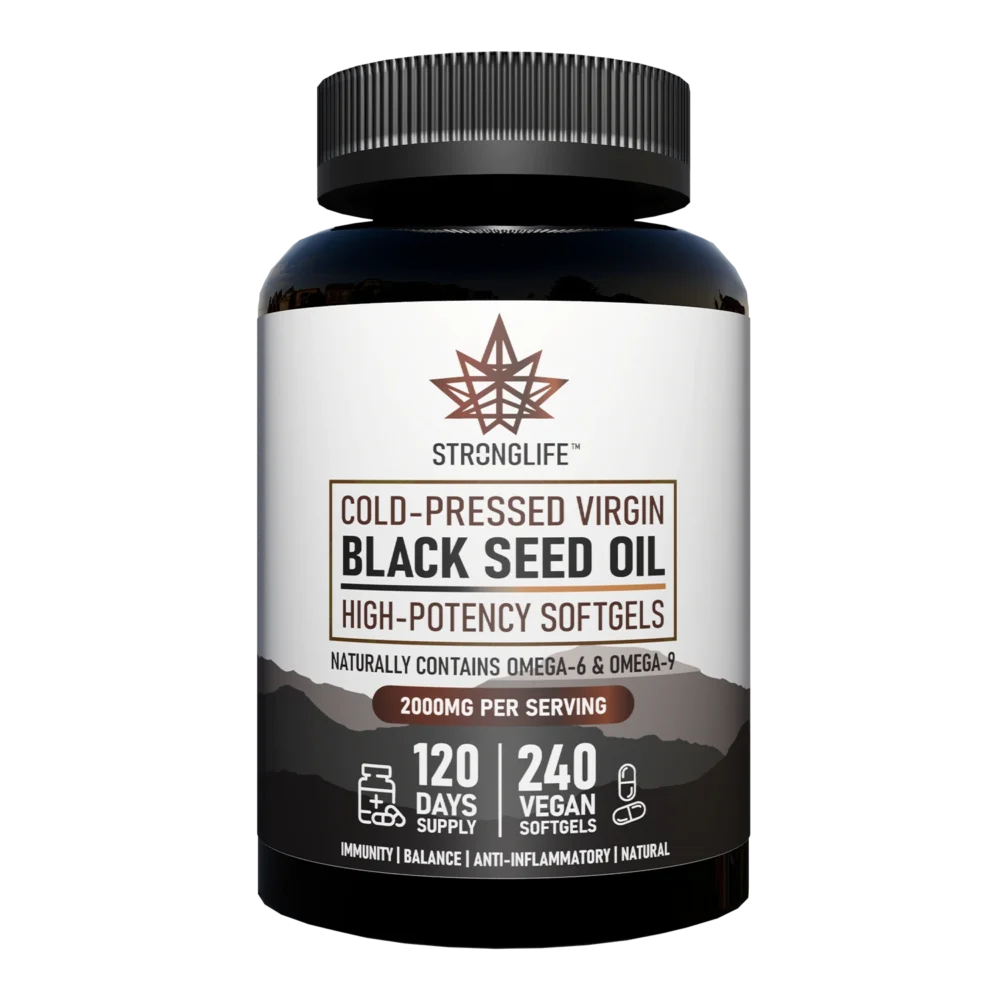 Buy Black Seed Oil Cold-Pressed Virgin with Omega-6 Omega-9 Vegan Softgels Stronglife