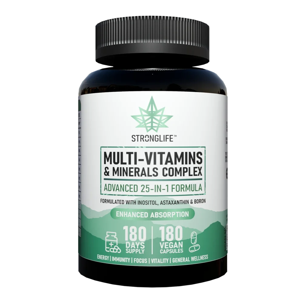 Buy Multi Vitamins and Minerals Complex Advanced 25-in-1 Formula with Inositol Astaxanthin Boron Enhanced Absorption with Black Pepper Stronglife