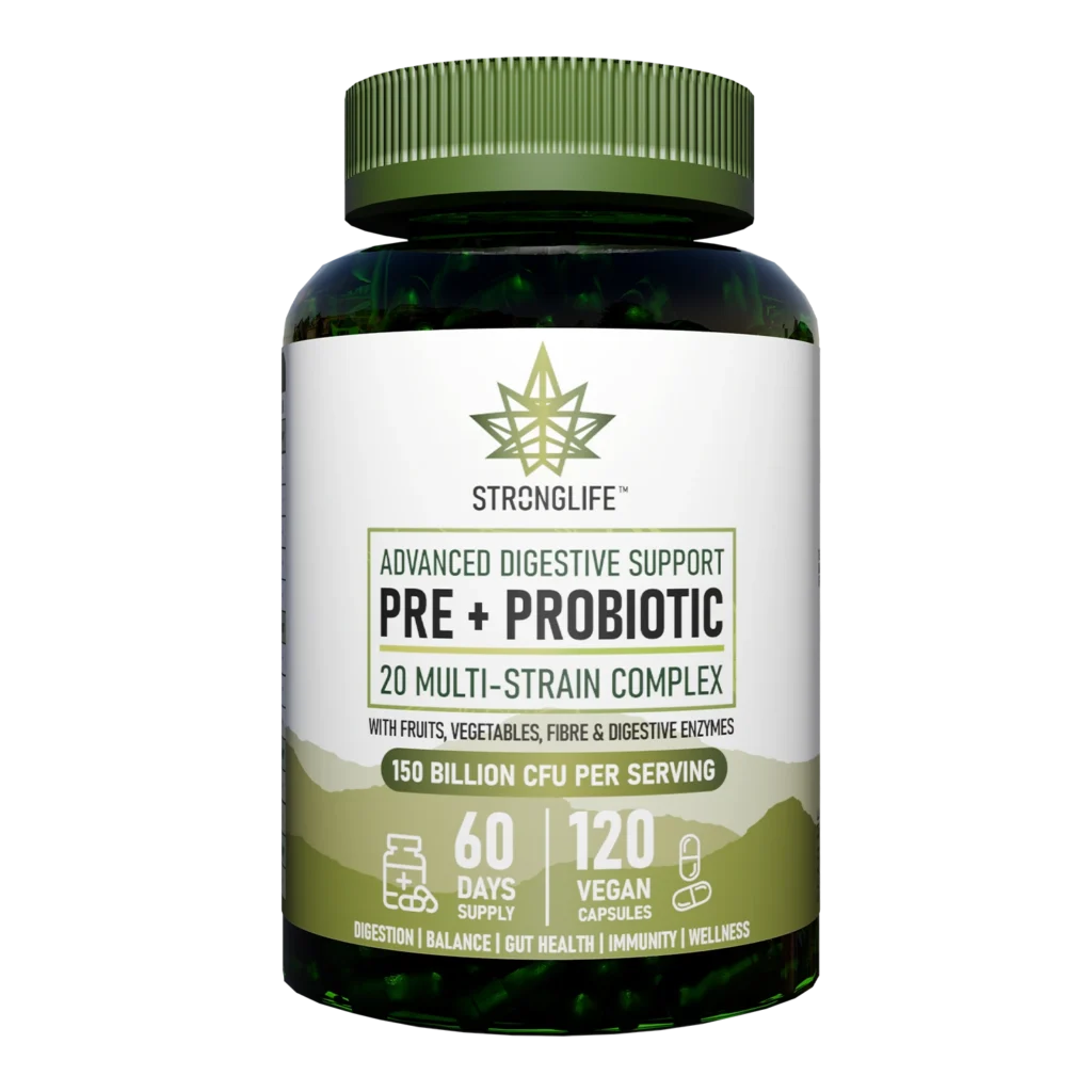 Buy Probiotic Complex Prebiotic with Probiotic 20 Multi-Strain Complex 150 Billion CFU with Fruits, Vegetables, Fibre and Digestive Enzymes Advanced Digestive Support