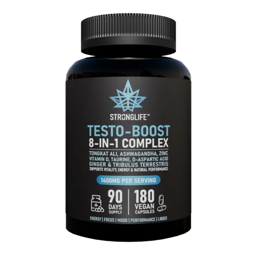 Buy Testo Boost T Boost Testosterone Boost 8-in-1 Complex Tongkat Ali Ashwagandha Zinc Vitamin D Taurine D-Aspartic Acid Ginger Tribulus Terrestris Stronglife