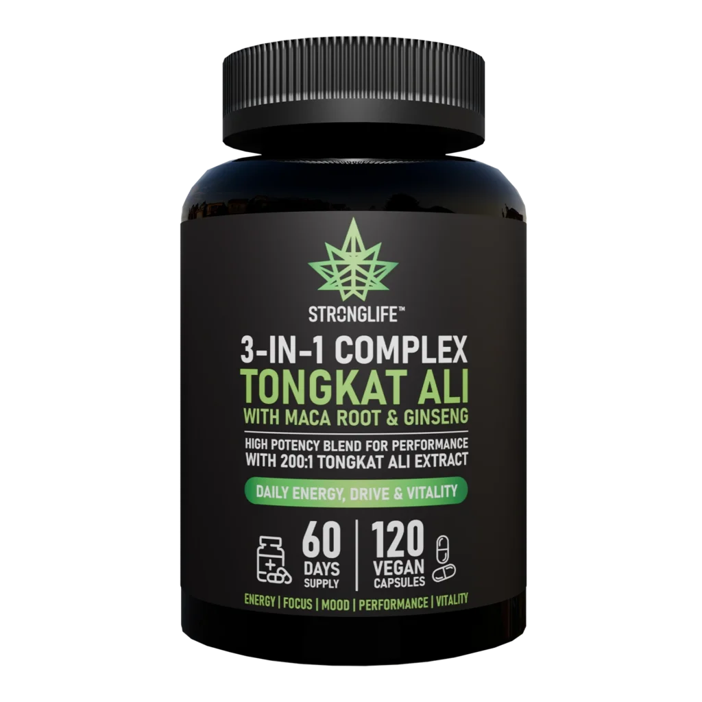 Buy Tongkat Ali with Maca Root and Korean Ginseng UK Premium Extracts & Testosterone Support Stronglife