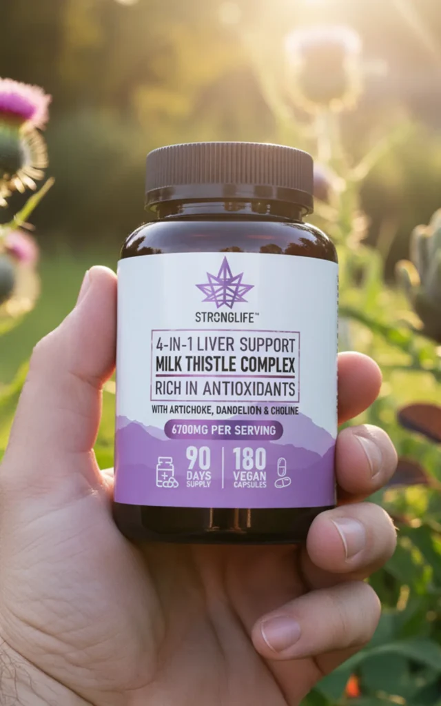 Stronglife Milk Thistle Complex Artichoke Dandelion Choline Milk Thistle Capsules Liver Support