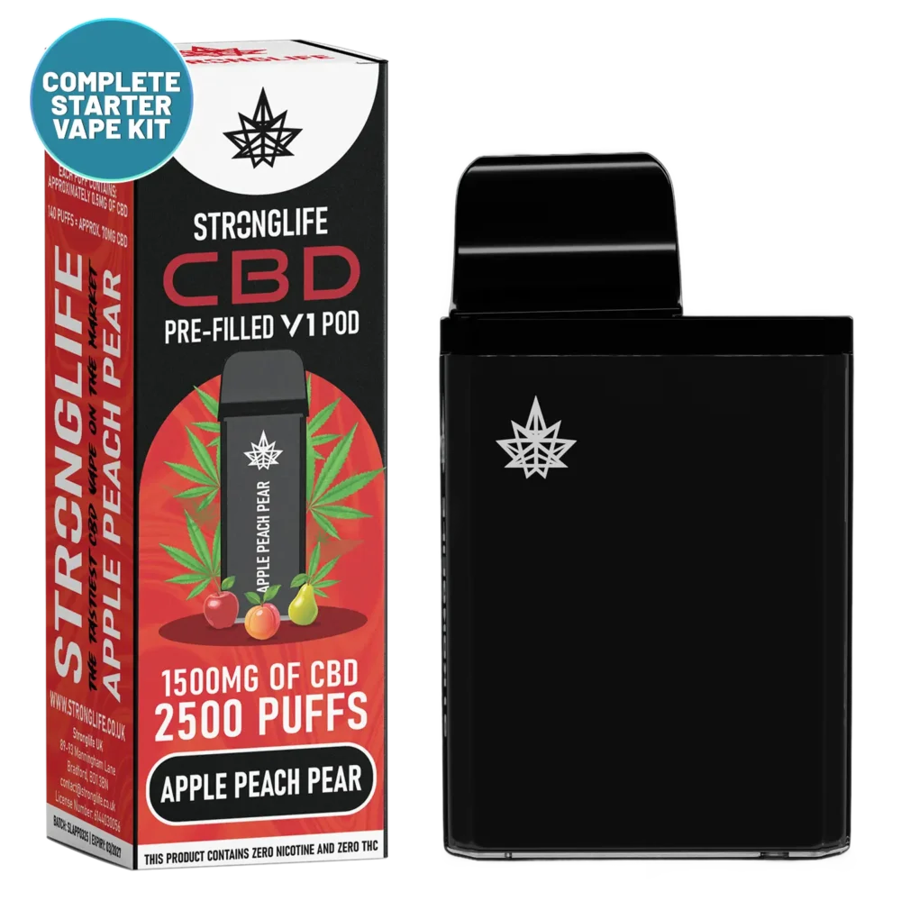 Apple Peach Pear V1 CBD Vape Pod Starter Kit CBD Vape Pen Anxiety Pen Disposable CBD Vape Alternative