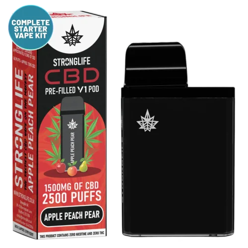 Apple Peach Pear V1 CBD Vape Pod Starter Kit CBD Vape Pen Anxiety Pen Disposable CBD Vape Alternative