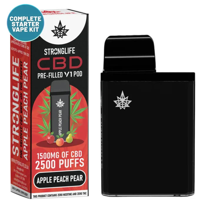 Apple Peach Pear V1 CBD Vape Pod Starter Kit CBD Vape Pen Anxiety Pen Disposable CBD Vape Alternative