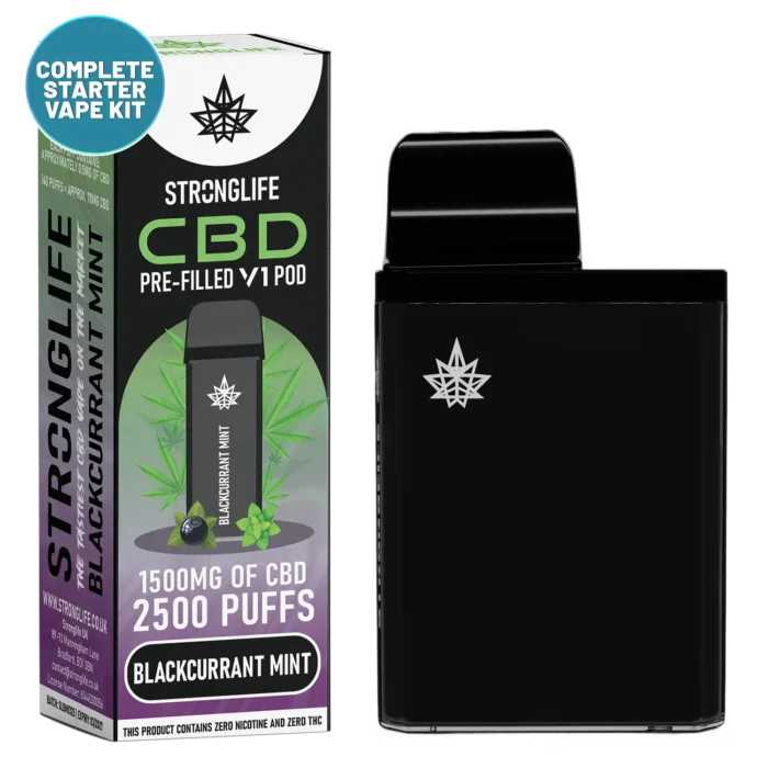 Blackcurrant Mint V1 CBD Vape Pod Starter Kit CBD Vape Pen Anxiety Pen Disposable CBD Vape Alternative