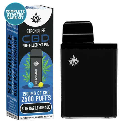 Blue Raz Lemonade V1 CBD Vape Pod Starter Kit CBD Vape Pen Anxiety Pen Disposable CBD Vape Alternative