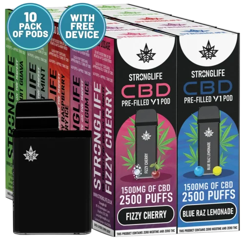 CBD Vape Pods 10 Pack Bundle Stronglife CBD Vapes