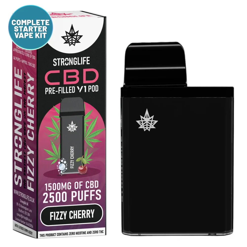 Fizzy Cherry V1 CBD Vape Pod Starter Kit CBD Vape Pen Anxiety Pen Disposable CBD Vape Alternative