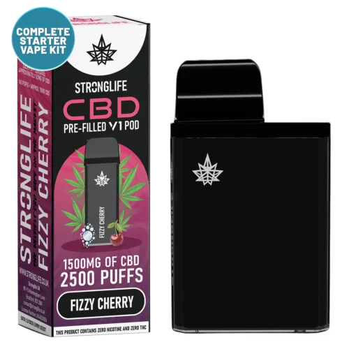 Fizzy Cherry V1 CBD Vape Pod Starter Kit CBD Vape Pen Anxiety Pen Disposable CBD Vape Alternative