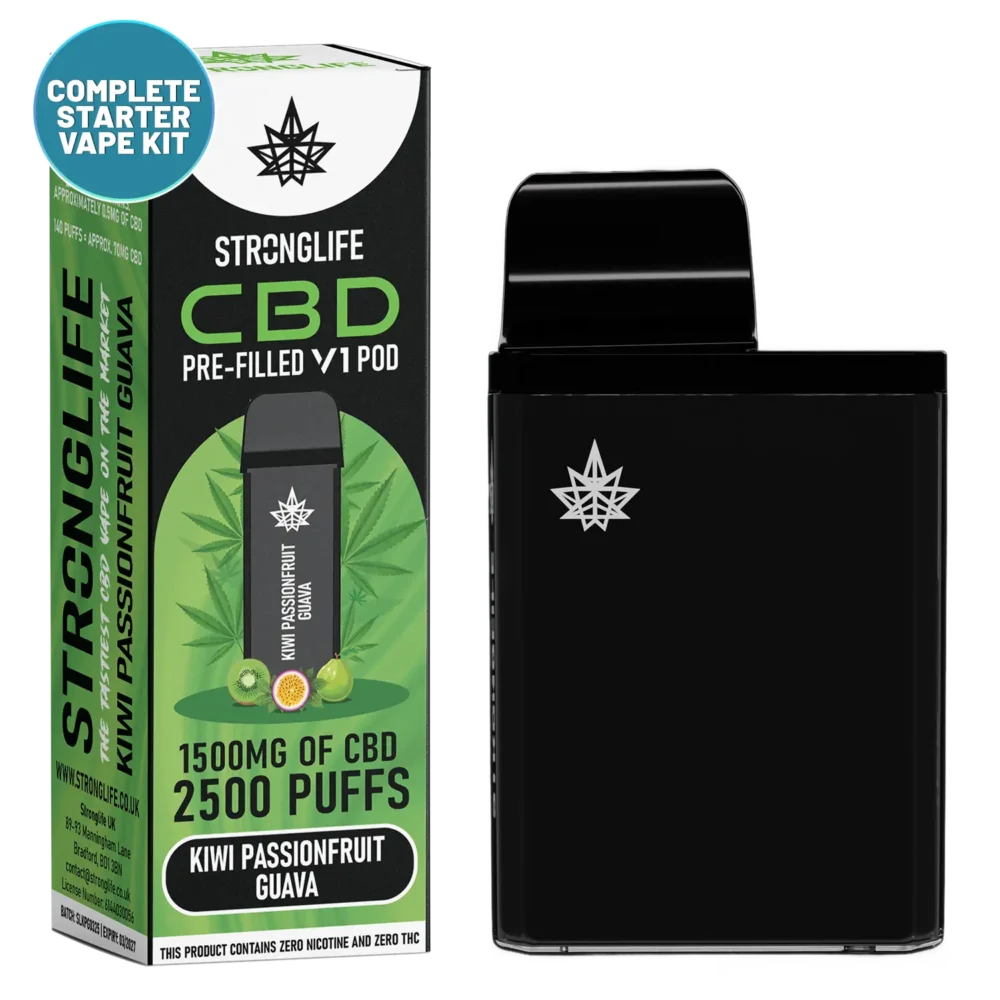 Kiwi Passionfruit Guava V1 CBD Vape Pod Starter Kit CBD Vape Pen Anxiety Pen Disposable CBD Vape Alternative