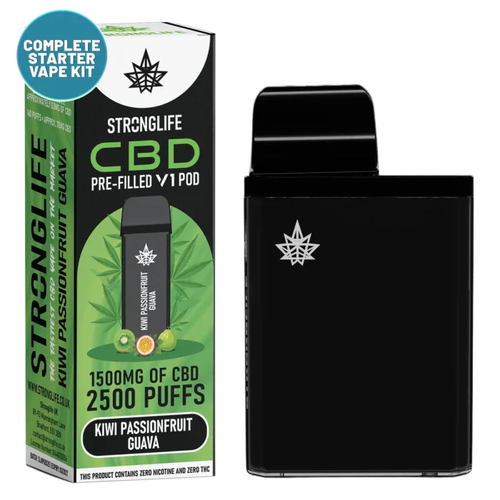 Kiwi Passionfruit Guava V1 CBD Vape Pod Starter Kit CBD Vape Pen Anxiety Pen Disposable CBD Vape Alternative