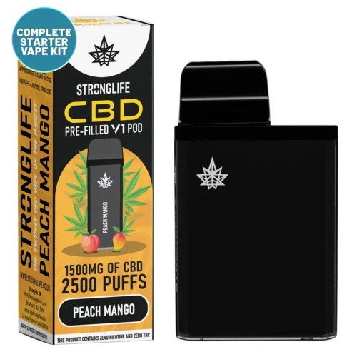 Peach Mango V1 CBD Vape Pod Starter Kit CBD Vape Pen Anxiety Pen Disposable CBD Vape Alternative