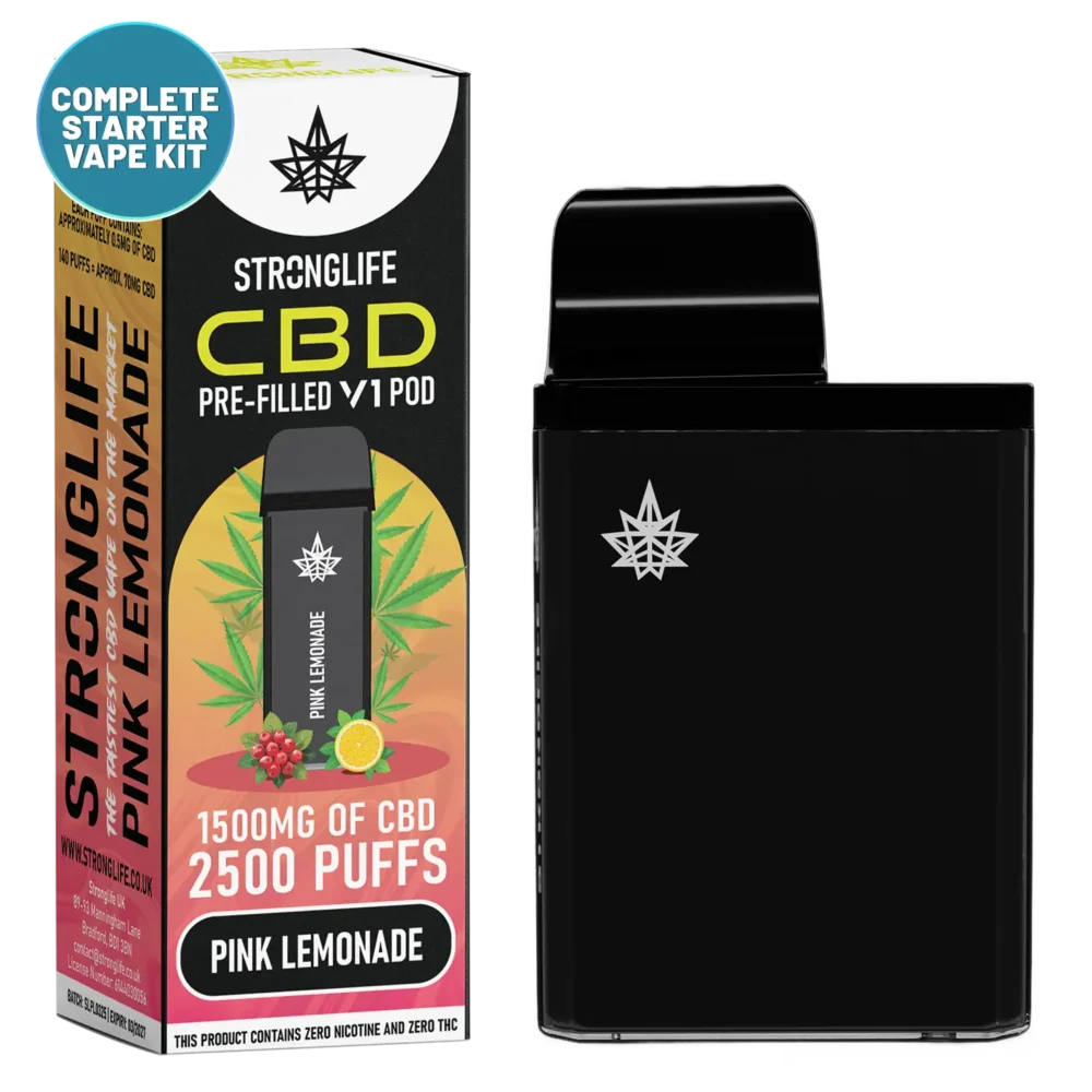 Pink Lemonade V1 CBD Vape Pod Starter Kit CBD Vape Pen Anxiety Pen Disposable CBD Vape Alternative