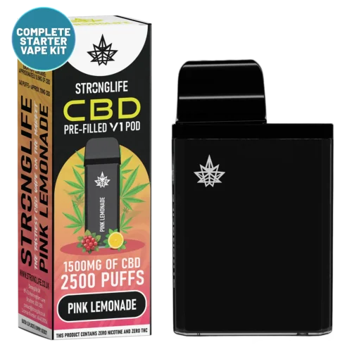 Pink Lemonade V1 CBD Vape Pod Starter Kit CBD Vape Pen Anxiety Pen Disposable CBD Vape Alternative