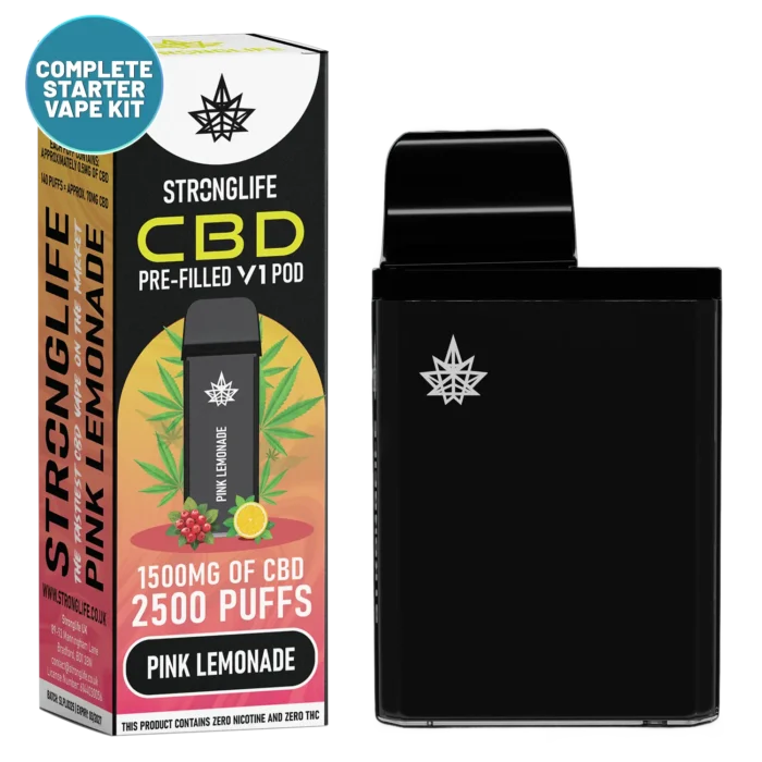 Pink Lemonade V1 CBD Vape Pod Starter Kit CBD Vape Pen Anxiety Pen Disposable CBD Vape Alternative
