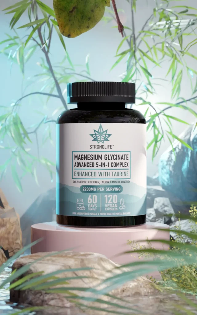 Stronglife Magnesium Glycinate Capsules 5-in-1 Magnesium Complex Enhanced with Taurine Calm Energy Muscle Function