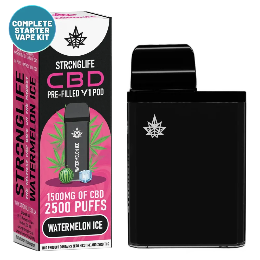 Watermelon Ice V1 CBD Vape Pod Starter Kit CBD Vape Pen Anxiety Pen Disposable CBD Vape Alternative