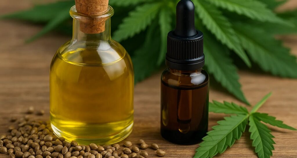 Is hemp oil the same as CBD oil featured image of hemp seeds and oil