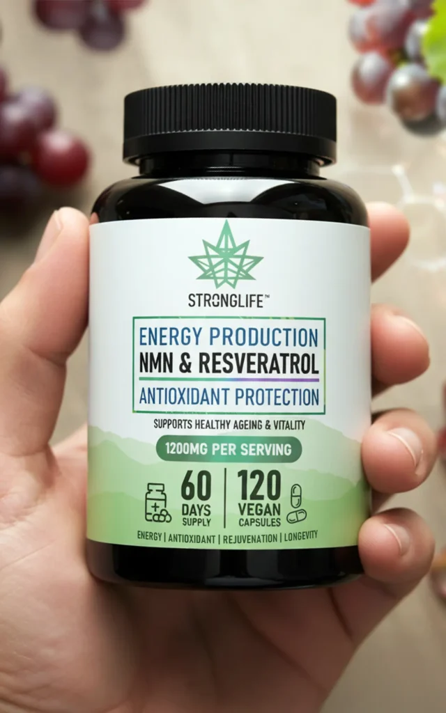 Stronglife NMN and Resveratrol Capsules NMN Capsules NMN with Resveratrol Vegan Antioxidant Anti-ageing