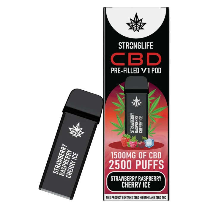 Strawberry Raspberry Cherry Ice V1 Prefilled CBD Vape Pod (Flavour Pod)