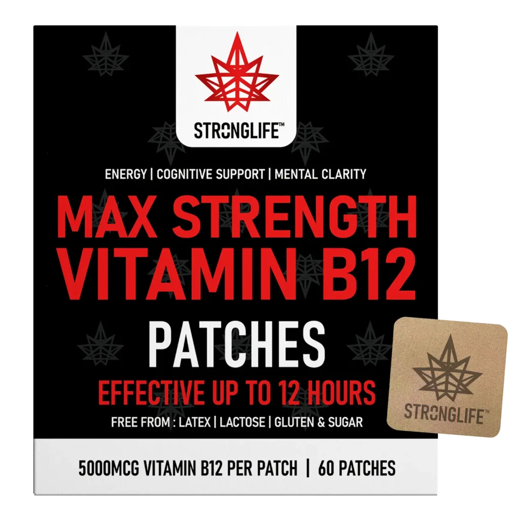 Stronglife Max Strength Vitamin B12 Patches 5000mcg Transdermal Patches Energy Cognitive Support Mental Clarity