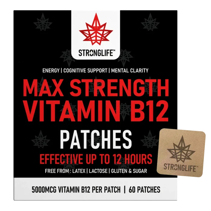Stronglife Max Strength Vitamin B12 Patches 5000mcg Transdermal Patches Energy Cognitive Support Mental Clarity