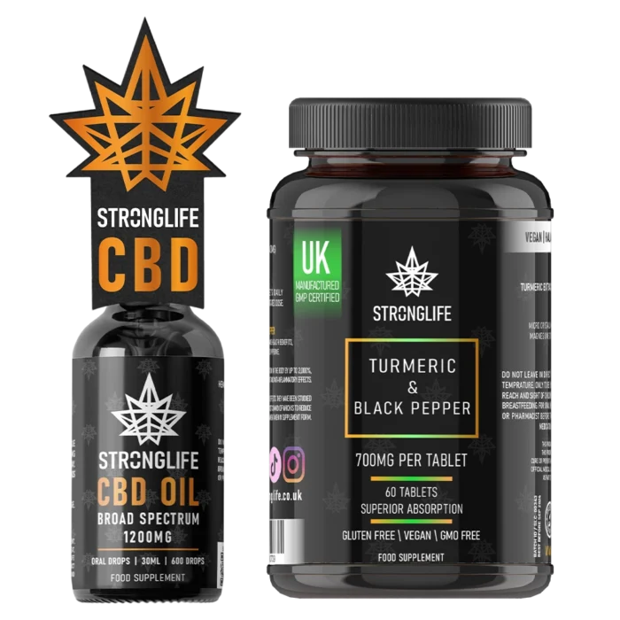 Pain Relief Bundle (CBD Oil + Turmeric & Black Pepper Tablets)