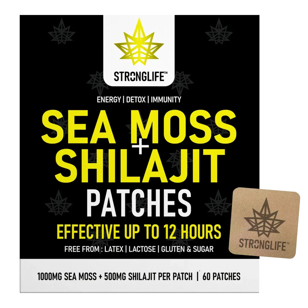 Stronglife Shilajit and Sea Moss Patches Sea Moss and Shilajit Patches Transdermal Patches Energy Detox Immunity Shilajit & Sea Moss
