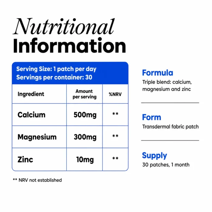 calcium-magnesium-zinc-patches-nutritional-information
