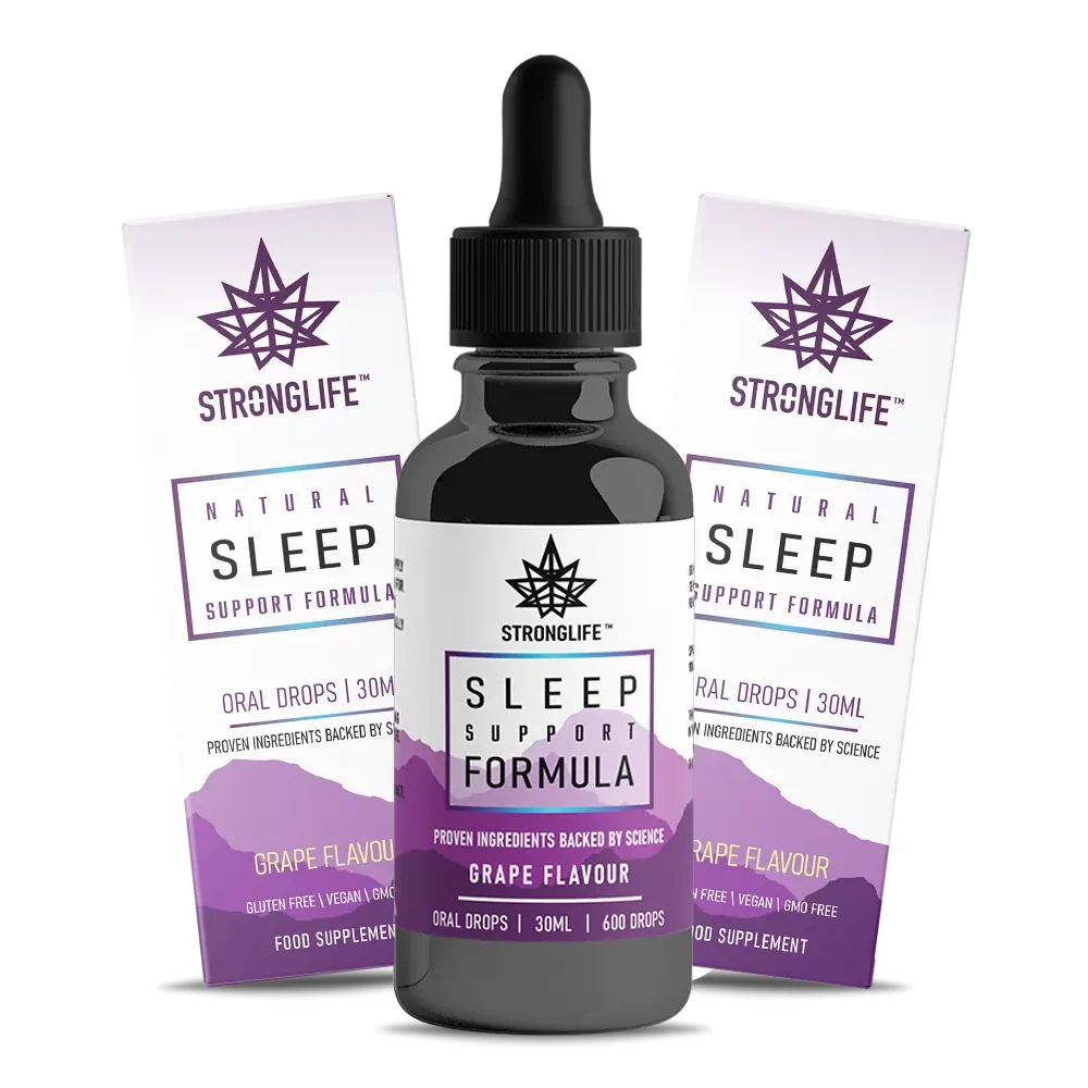 Stronglife Sleep Support Formula Sleep Drops with boxes